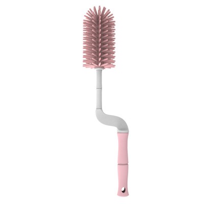 2020 New Silicone Milk Feeding Bottle Brush and Baby 360 Rotation Nipple Cleaning Brush