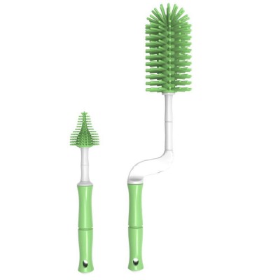 Baby Cleaning Brush Set Silicone Bottle Brush and 360 Rotation Nipple Cleaning Brush